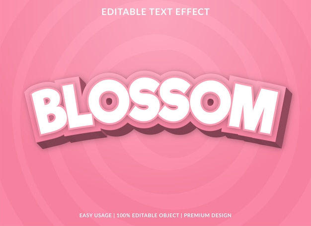 Blossom editable text effect template