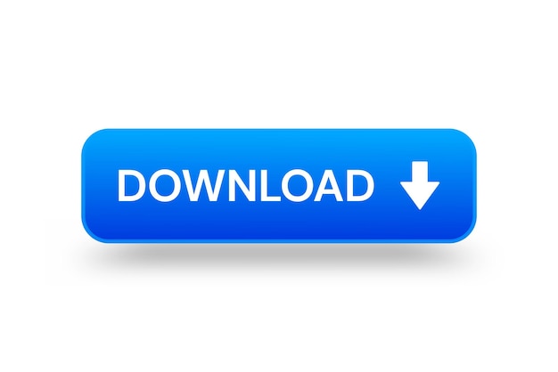 Blue 3d download button Button element for web design and mobile devices