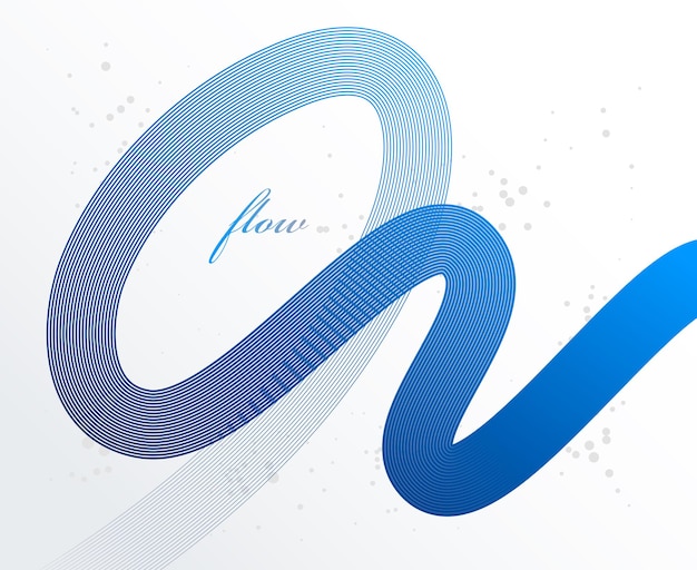 blue 3d lines in motion dimensional vector abstract background, elegant curvy light stripy design element, template for banner or poster and other ads.