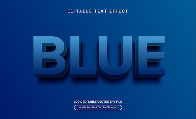 Blue 3d text effect style blue with gradient	 editable text effe
ct