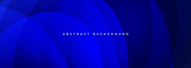Blue abstract background with circles and curves wide vector illustration modern graphic design