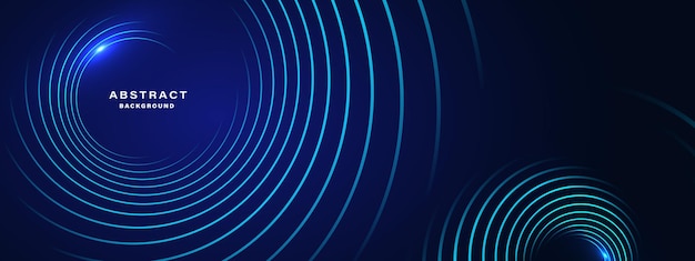 Blue abstract background with spiral circle lines