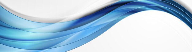 Blue abstract glossy waves corporate background