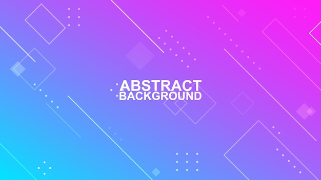 blue and magenta gradient abstract geometry line square and circle shape background