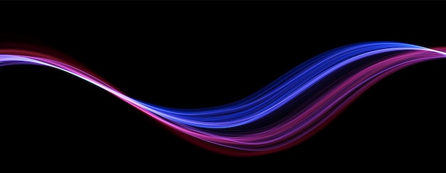Blue and red abstract wave Magic line design Flow curve motion element