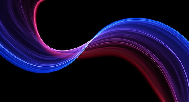 Blue and red abstract wave Magic line design Neon gradient wavy illiustration