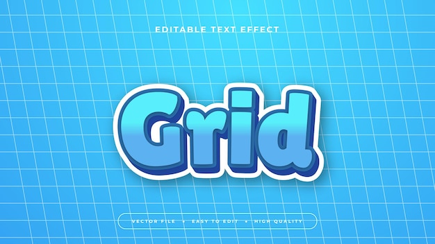 blue and white grid 3d editable text effect font style