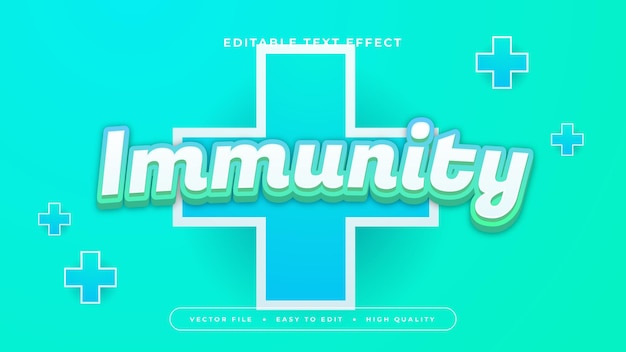 blue and white imunity 3d editable text effect font style