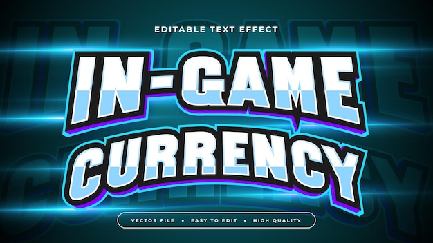 blue and white in game currently 3d editable text effect font style