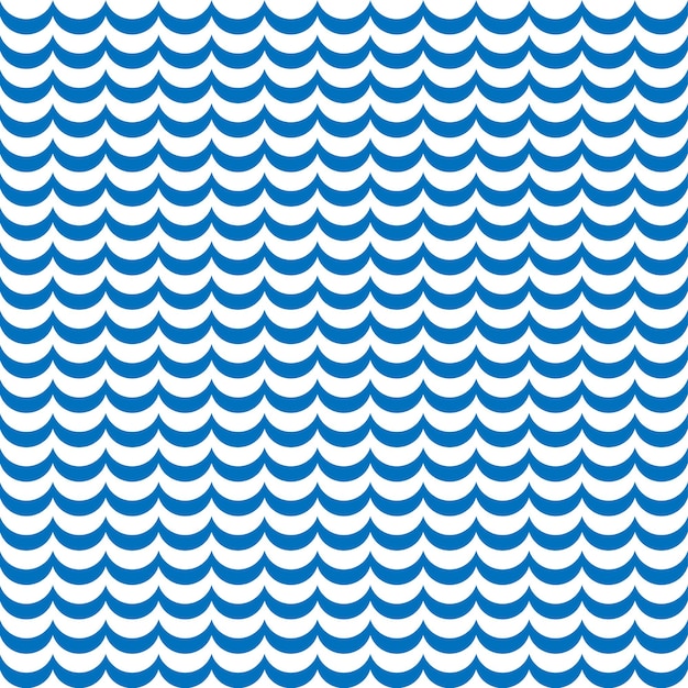 Blue and white seamless wave pattern.