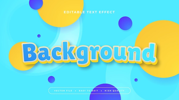 blue and yellow background 3d editable text effect font style
