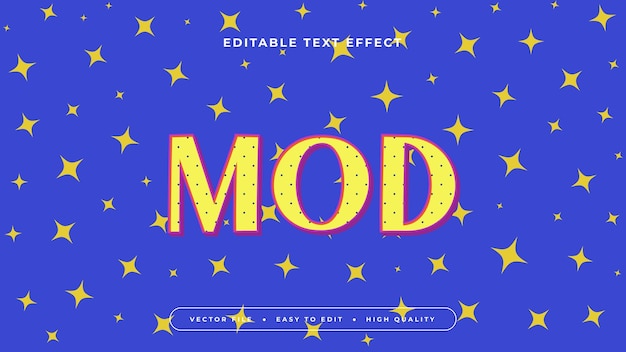 Blue and yellow MOD 3d editable text effect font style