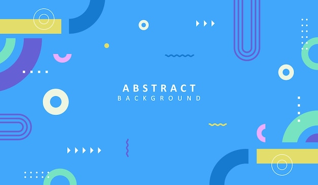Blue background vector with colorful shapes vector background