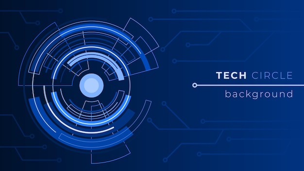 Blue background with a circle and the words tech in the middle