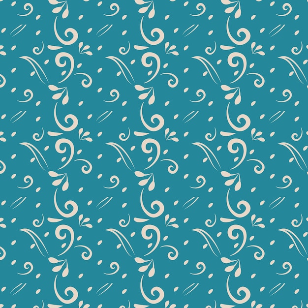 blue background with a pattern of flowers and leaves