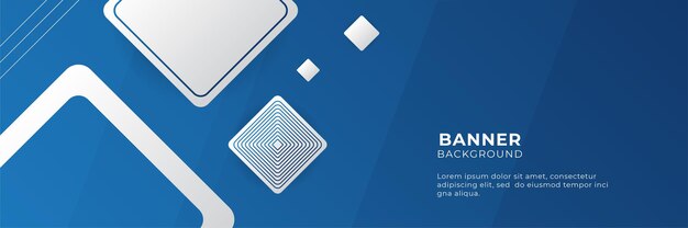 blue banner background vector illustration - polygon abstract mosaic blue banner