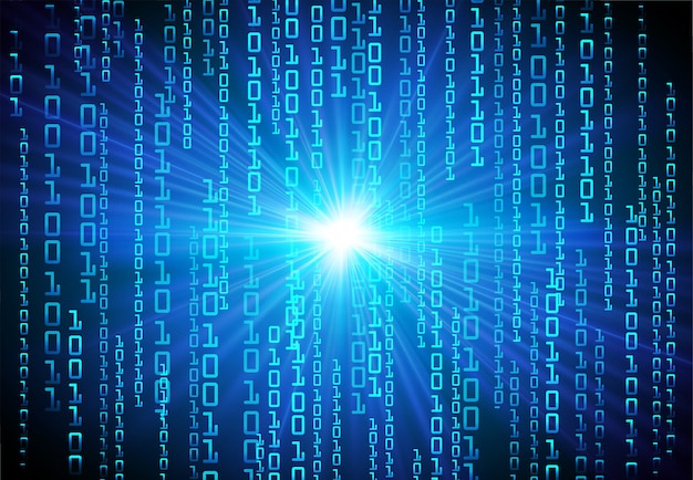 Blue binary code cyber future technology