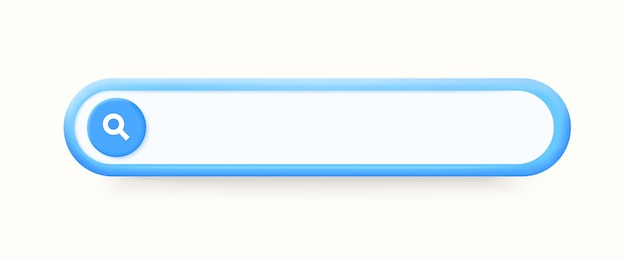 blue blank 3d search bar on white background search bar design element navigation and search