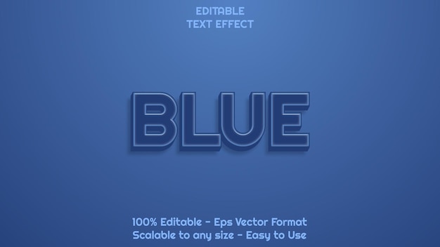 blue bold text effect editable style