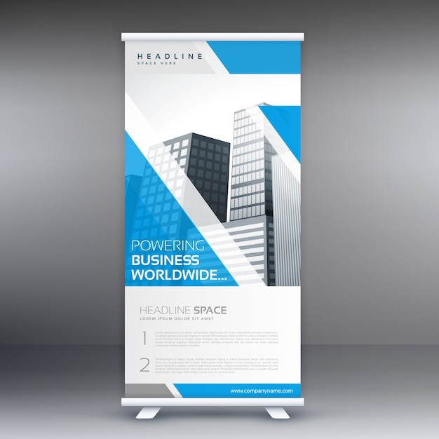 Blue business roll up banner template