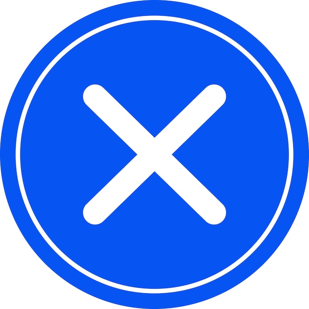 Blue cancel icon circle icon vector illustration