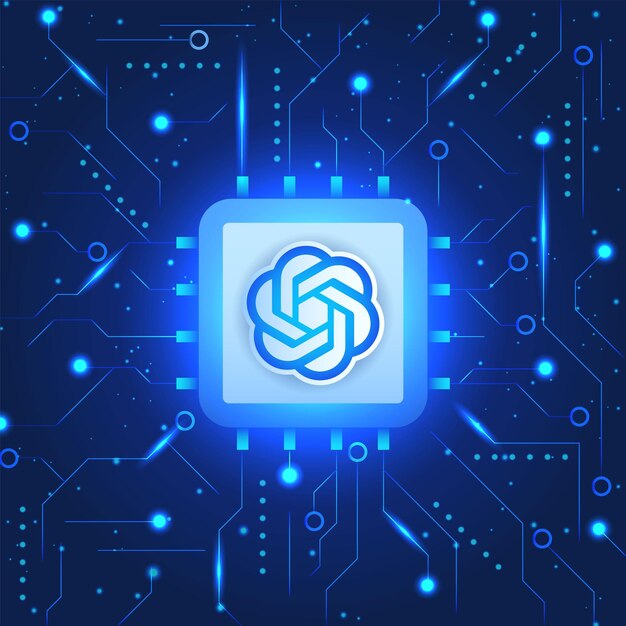 Blue Chat AI Futuristic Background