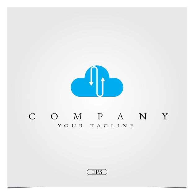 blue cloud arrow up and down load logo design logo premium elegant template vector eps 10