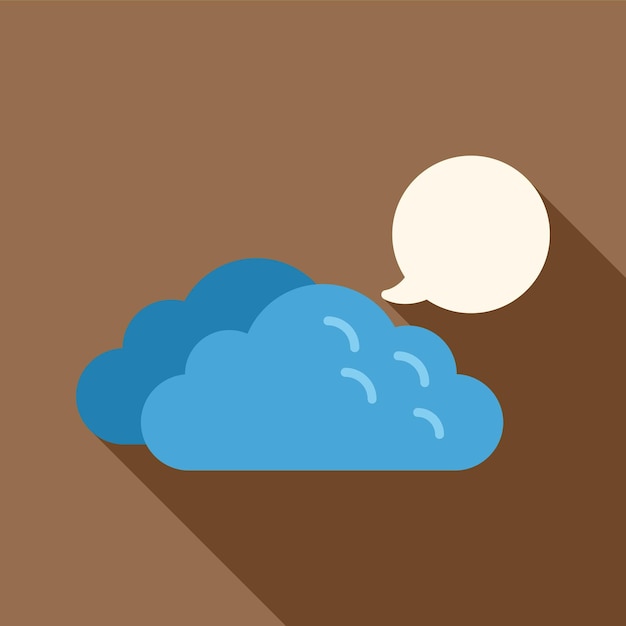 Blue cloud computing talking with blank speech bubble
