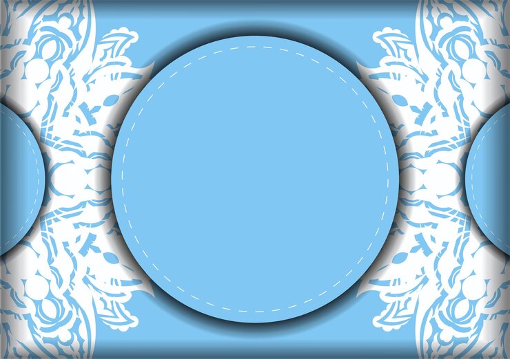 Vektör blue color card with abstract white pattern for your brand.