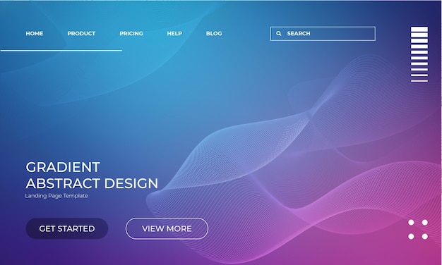 Blue Color Vector Background for Landing Page Template Design