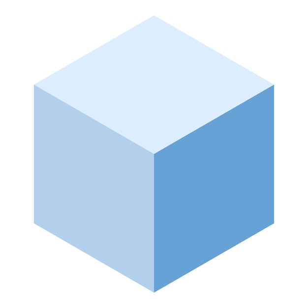 blue cube icon isometric of blue cube vector icon for web design isolated on white background