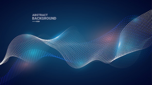 Blue curve particle background.