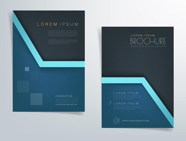 Blue dark and black brochure and space for text design