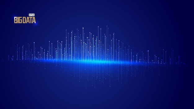 Blue dot line particle 3d space big data Internet technology background