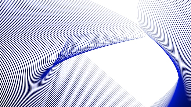 Blue dynamic curve line abstract background vector image
