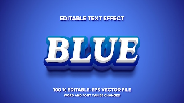 blue editable text effect
