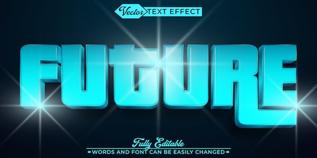 Blue Future Vector Editable Text Effect Template