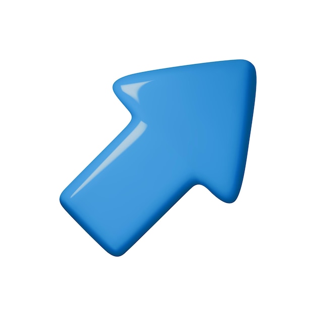 Blue glossy 3D arrow vector illustration perfect for business growth success and positive progress themes Ideal for presentations and marketing materials Appealing and modern design