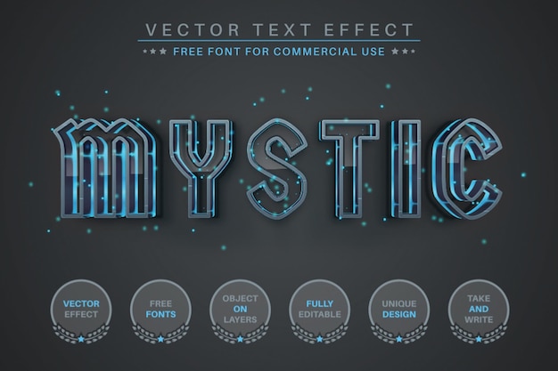 blue glow editable text effect font style