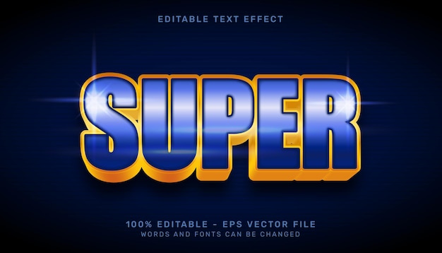 blue gold light 3d text effect and editable text effect