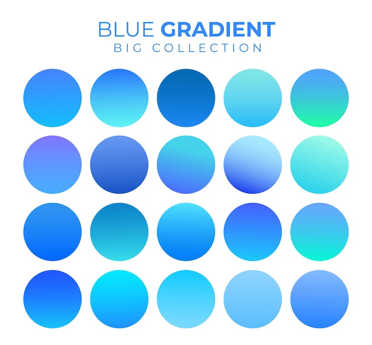 Vektör blue gradient big collection set