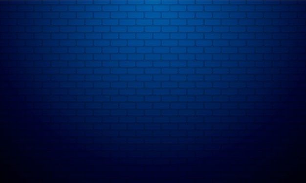 Blue gradient brick wall background with Soft light, Product showcase backdrop.