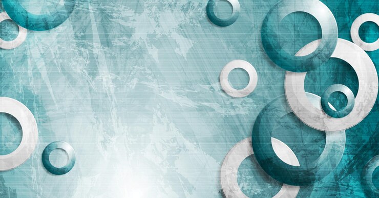 Vektör blue grunge technology background with rings