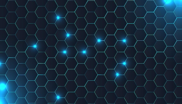 Blue hexagon technology futuristic abstract geometric polygonal background
