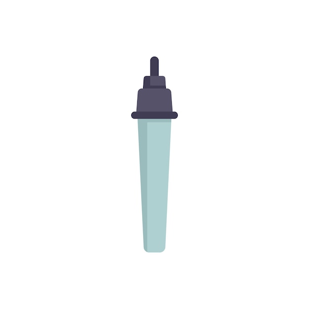 blue highlighter pen with closed cap pointing upwards
