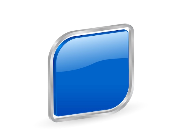 Blue icon with metal contour isolated on a white background Vector illustration