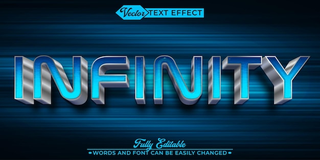 Blue Infinity Vector Editable Text Effect Template