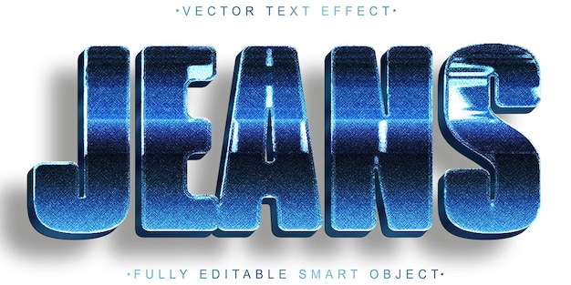 Blue Jeans Vector Fully Editable Smart Object Text Effect