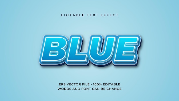 Blue light editable text effect premium 3d style