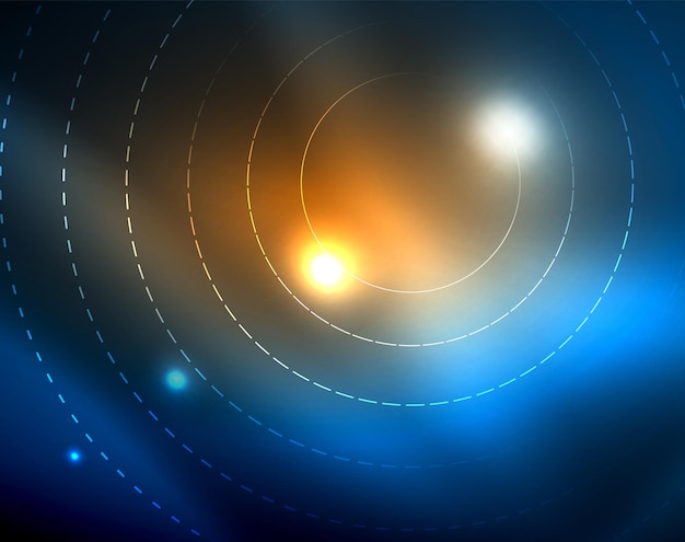 blue neon circles abstract circular lines glowing circle abstract pattern background